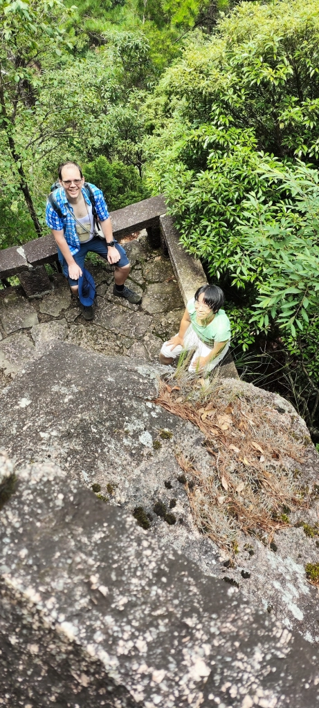 Rong und Stefan bei einer Pause von oben fotografiert.